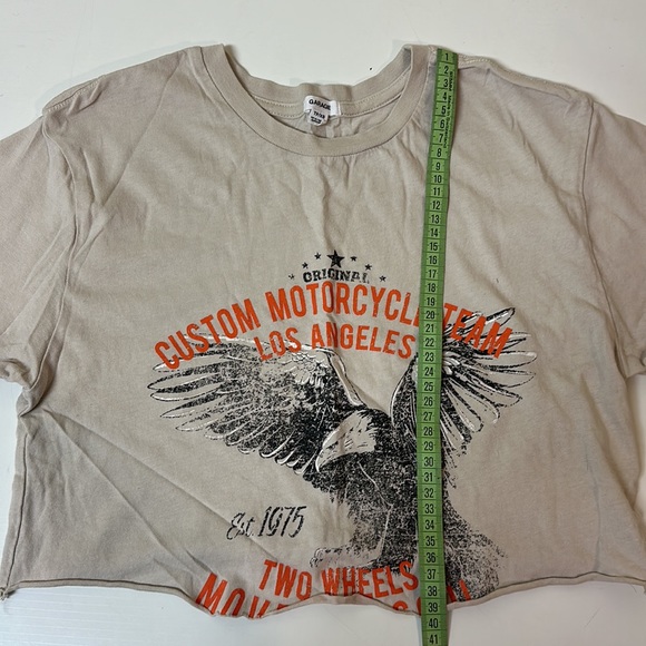 neutral Cropped Moto T Shirt - Picture 4 of 5